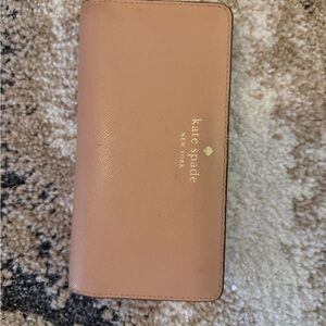 Kate Spade Blush Wallet with Gold Accents